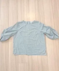 BEAMS HEART ストライプブラウス　バルーンスリース