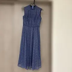 ネイビー レース ノースリーブドレス 9号