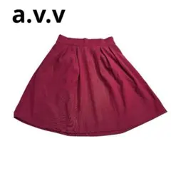 a.v.v キッズ タックフレアスカート 130 ボルドー ワインレッド女の子