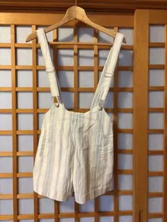 ストライプ柄 ショート丈 サロペットのサムネイル