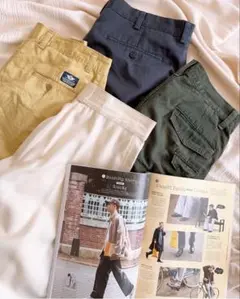 ウールパンツ アイボリー レザー 古着