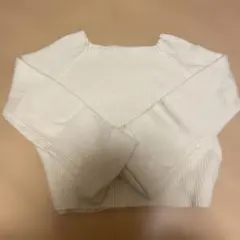 Dukkah ホワイトリブニットセーター F