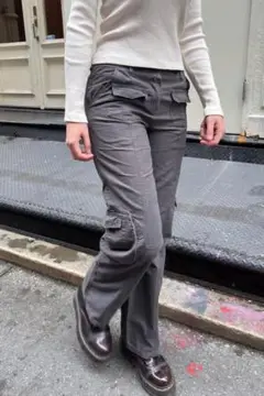 キムカーゴパンツ　白　アイボリー　生成り