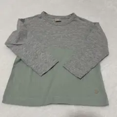 petit main 長袖カットソー 100cm グレー/ミント