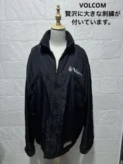 VOLCOM ボルコム　ナイロン ジャケット　刺繍　ボア　黒