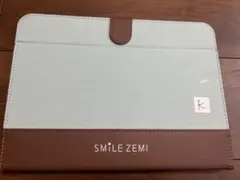 SMILE ZEMI タブレットケース 水色/ブラウン