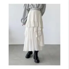 ヘザー　イレヘムフリルスカート　ロング