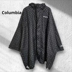 美品デザイン コロンビア レインポンチョ ドット柄 水玉 収納袋付 訳あり Sのサムネイル