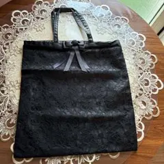 ブラックフォーマルバッグ レース リボン付き