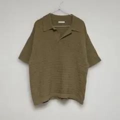 WYM LIDNM メッシュニットポロシャツ カーキ Sサイズのサムネイル