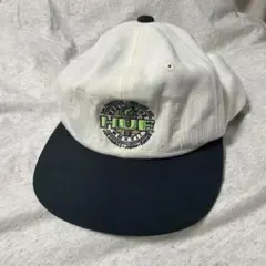 HUF 刺繍ロゴ キャップ ホワイト/ブラック