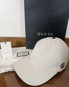 【美品】GUCCI ホワイト レディース キャップ 帽子のサムネイル