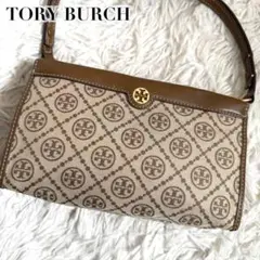 美品✨トリーバーチ ショルダーバッグ モノグラム ロゴ ワンショルダー キャメル