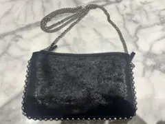 ZARA 黒 スエード風 ショルダーバッグ