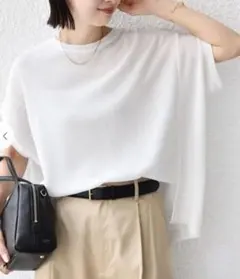 極美品✨定価1.3万❤️ 白 麻 洗える テレデラン フレンチスリーブ