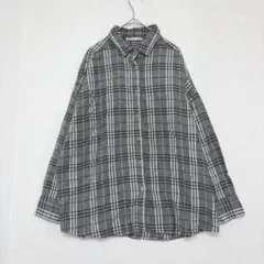 DouDou チェック柄シャツ（M）長袖 モノトーン カジュアル　金ボタンのサムネイル