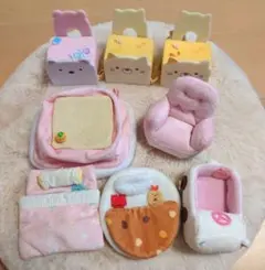 すみっコぐらし てのりぬいぐるみ　家具セット ８点　机いす　こたつ　ソファなど