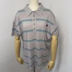 廃盤 DIESEL 55DSL グレー ストライプ ポロシャツ　Mサイズ