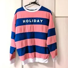 SPINNS ボーダー スウェット　HOLIDAY