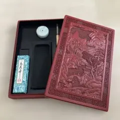 未使用保管品 仙台堆朱 硯箱 楼閣山水図 書道 - メルカリ