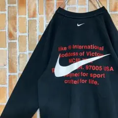 202 NIKEナイキsweatスウェットトレーナースウォッシュ2連刺繍ロゴ希少