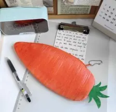 KM009 人参 デザイン ペンケース 筆箱 ポーチ 小物入れ おもしろ 文房具