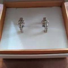 シルバー フープイヤリング ダイヤモンド NINARICH