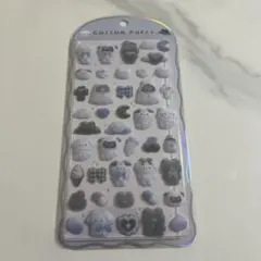 【正規品】 コットンパフィ シール モノクロ アニマル クラックス くま うさぎ