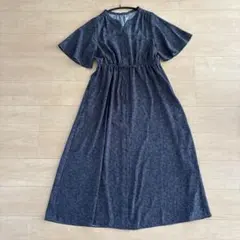 グローバルワーク さらさらリラックスワンピース スミクロ線画 体型カバー