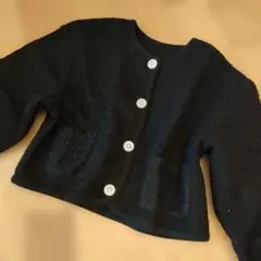 エムズエキサイト　ノーカラーブラックジャケット Fサイズ