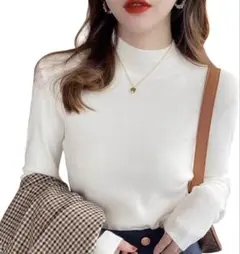 ニット レディース セーター ハイネック 長袖 タイト ニットセーター トップス