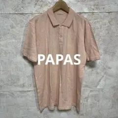 【 6319番】PAPAS ピンク ポロシャツ メンズXXLのサムネイル