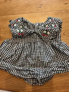 petit main いちごギンガムチェック トップス 80