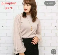 pumpkin port チュール重ねボリューム袖ハイネックプルオーバーのサムネイル