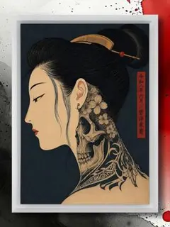大江戸/浮世絵アートストリート美人画【A4サイズ写真ポスター額装付き②点セット】