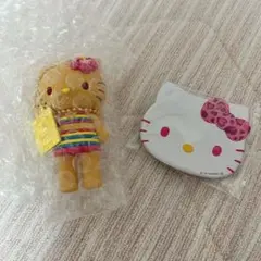 ハローキティ展 シークレットマスコットチャーム 日焼け キティ フェイス缶バッジ