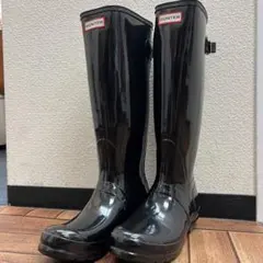 値下げ【未使用】HUNTER レインブーツ　バックル付き　EU39 25cm