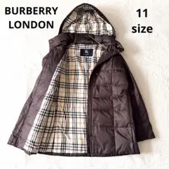 1381 美品✨ バーバリーロンドン ダウンコート 11 ノバチェック ブラウン