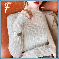 新品 シアートップス ホワイト 透け感 シースルー タートルネック 重ね着 d