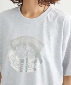 フルーツオブザルーム FRUIT OF THE LOOM 箔ロゴTシャツ グレーのサムネイル