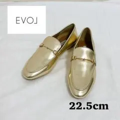 EVOL ビットローファー 22.5cm ゴールド 晴れ雨兼用シューズ 1212のサムネイル