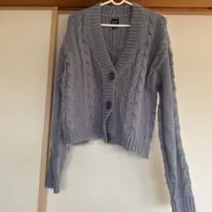 GAP ケーブル編みカーディガン XS ブルー