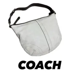 ✨美品✨COACH コーチ 本革 ハーフムーン ワンショルダー ハンドバッグ 白