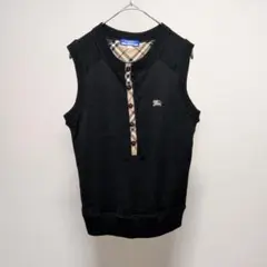 【美品】バーバリーブルーレーベル　カシミヤ　ケーブルニットベスト　y2k 2025年最新】BURBERRY BLUE LABEL レディース ニット・セーター