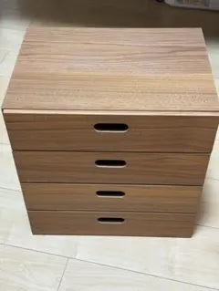 無印良品 スタッキングチェスト 引出し4段 ウォールナット材突板