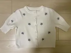 美品◆ノスタルジア 半袖 カーディガン 花柄刺繍のサムネイル