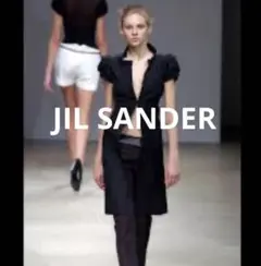 最終価格 JIL SANDER パフスリーブロングジャケット ワンピース 黒のサムネイル
