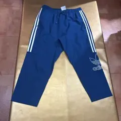 adidas ジョガーパンツ 青 3本ライン7部丈