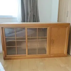 ぬまえび様専用　木製 ガラス扉付きラック