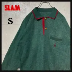 ✴︎ SLAM ポロ シャツ フリース スウェット グリーン H04のサムネイル